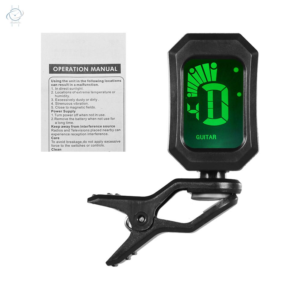 ♫Digital Tuner Clip-On Design LCD Display Vibration Tuning for Chromatic/ Guitar/ Bass/ Violin/ Ukulele