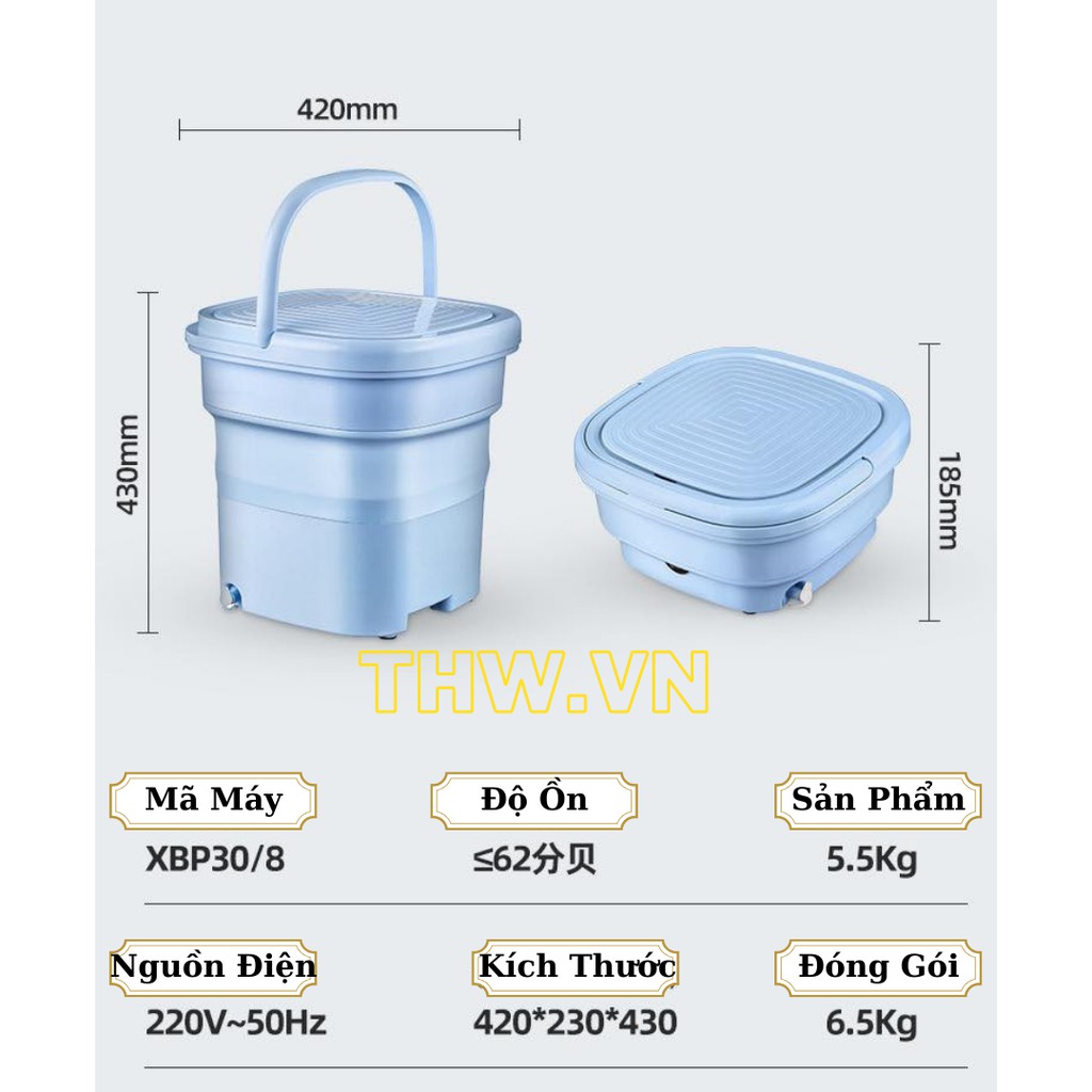 |THW.ASIA| Máy giặt mini chính hãng Yangzi công suất lớn 4,5kg đồ giặt.Diệt khuẩn UV và Ozone