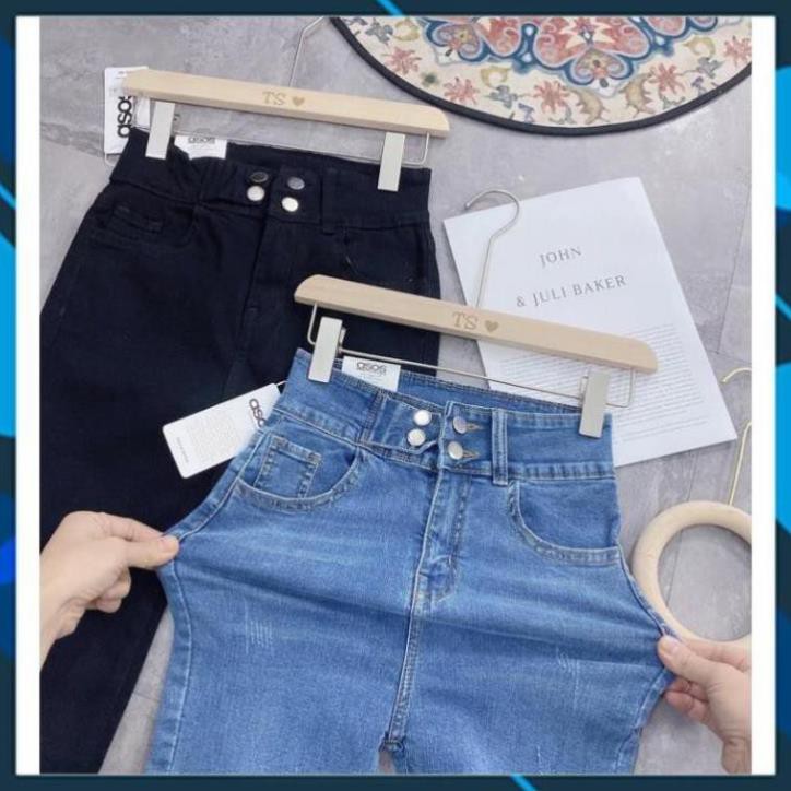 QUẦN JEAN NỮ CẠP CAO 4 KHUY NỮ CO GIÃN TÔN DÁNG 762