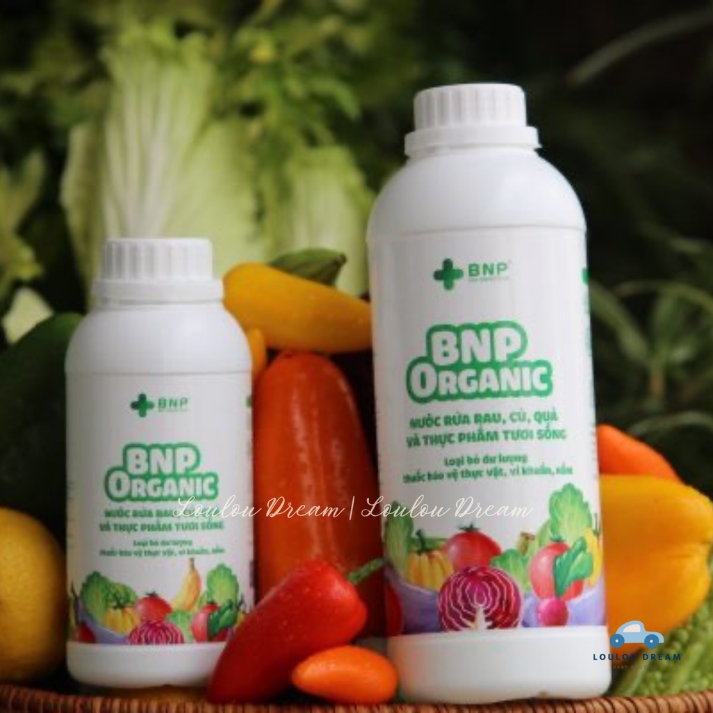 Nước rửa hoa quả, rau củ, thịt cá BNP Organic - Nước rửa rau củ hữu cơ cho cả gia đình