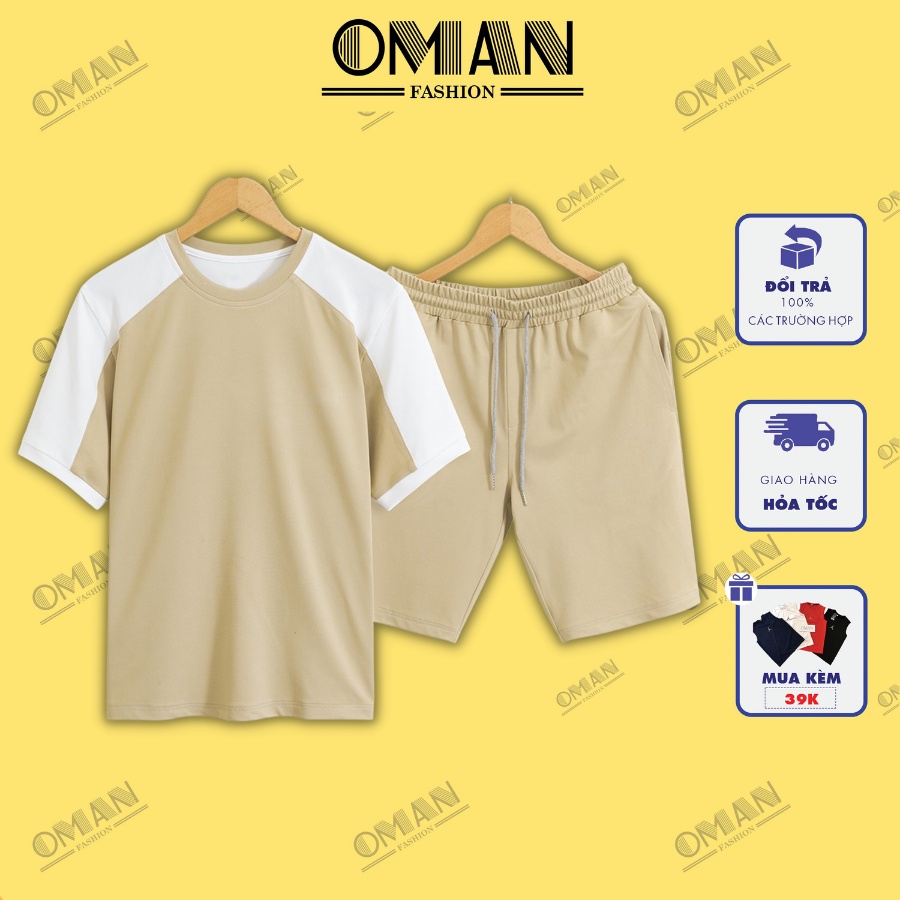 Bộ quần áo mặc nhà thể thao nam mùa hè chất thun cá sấu cao cấp - OMAN BH28