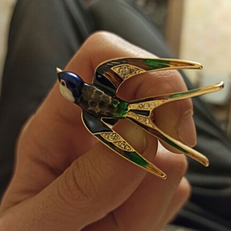 Trâm cài áo hình chim én bằng hợp kim tráng men cổ điển cho tiệc cưới