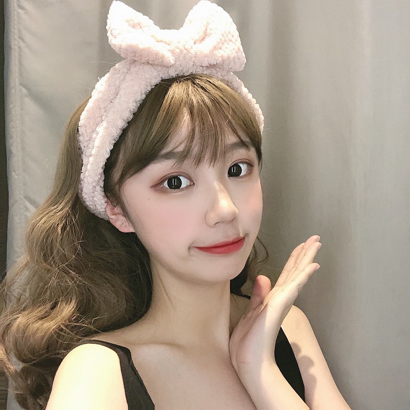 Băng đô turban nơ 3D cài tóc vải bông xù mềm mại Cocobee Shop