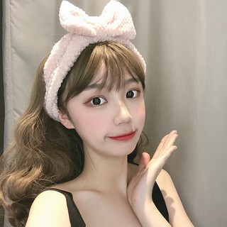 Băng đô turban nơ 3D cài tóc vải bông xù mềm mại Cocobee Shop