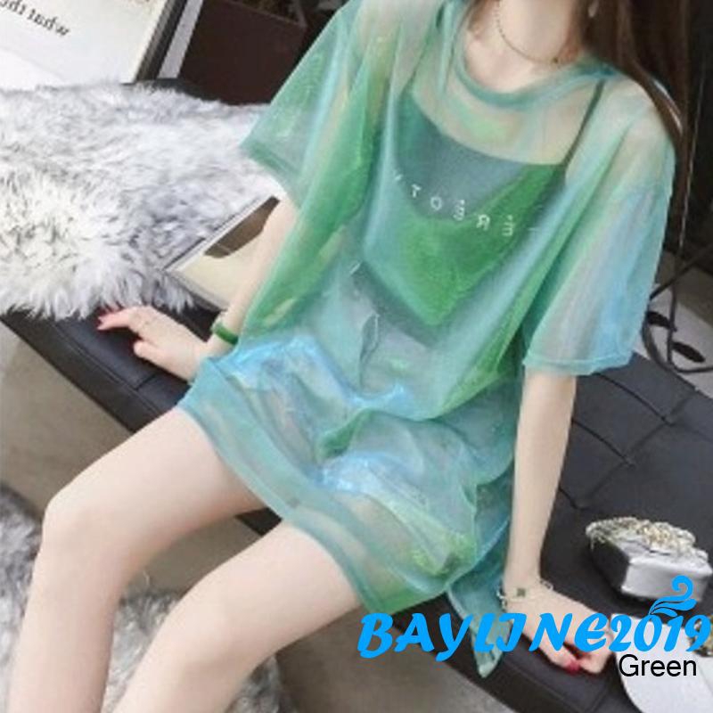 Bộ áo mặc ngoài xuyên thấu + áo 2 dây trẻ trung cá tính cho nữ | BigBuy360 - bigbuy360.vn