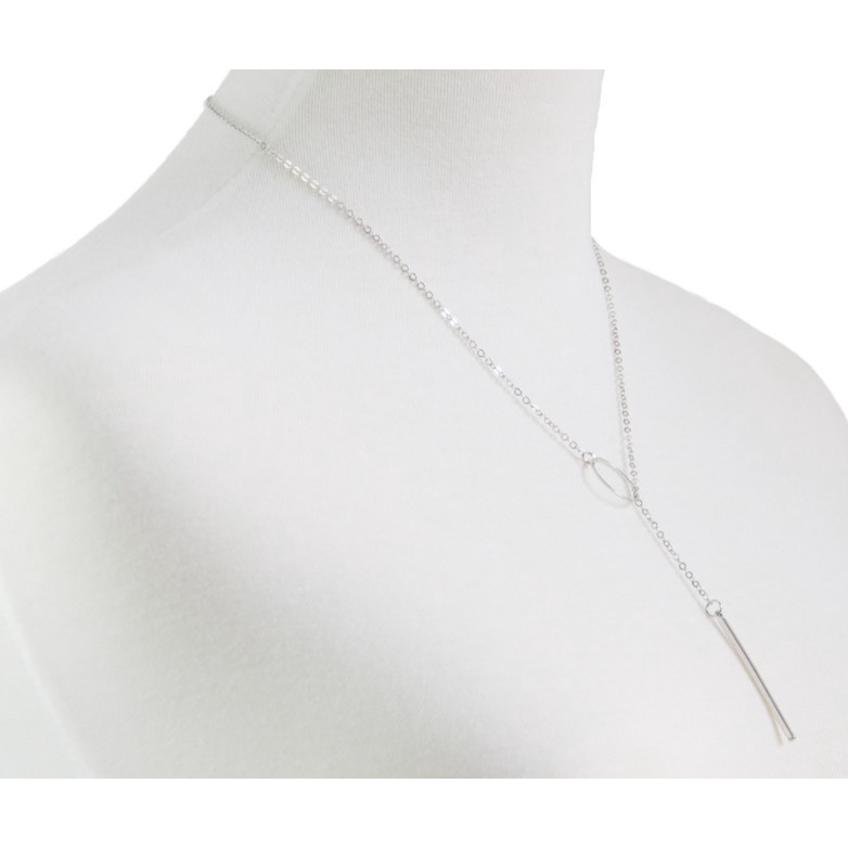 Vòng cổ Ngắn Mặt Nhẫn Bằng Kim Loại Đơn Giản Phong Cách Âu Mỹ