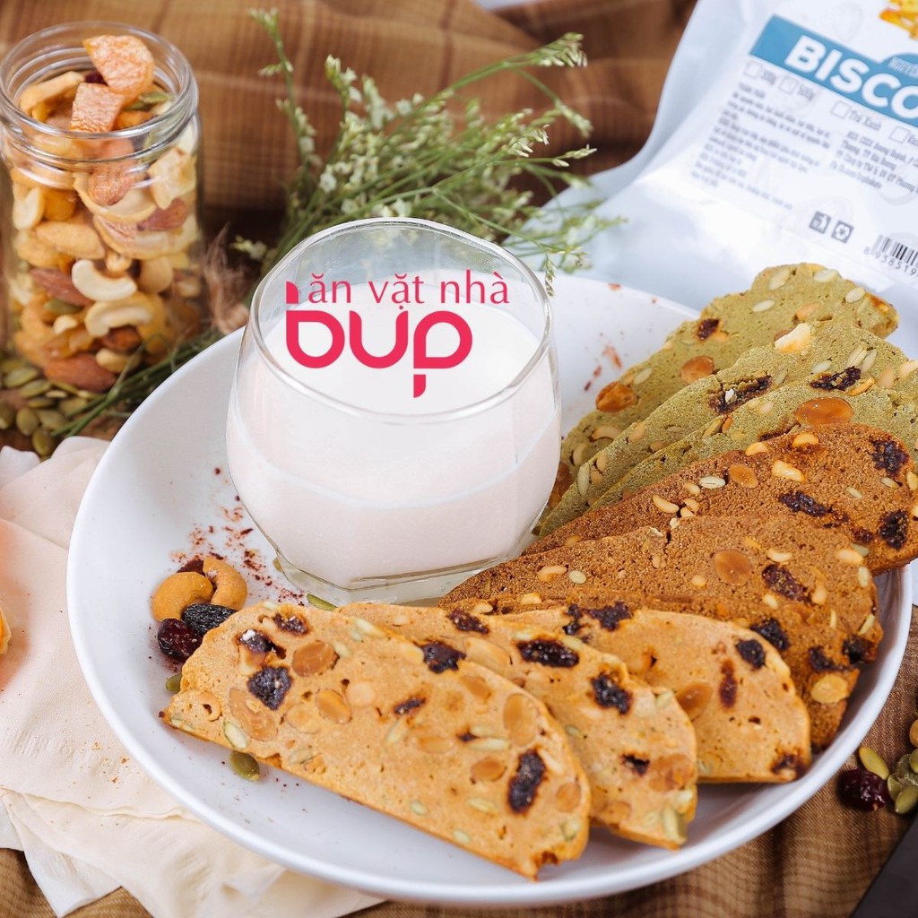 Bánh WHEY Protein 500g Ngũ Cốc Tăng Cơ, Giảm Mỡ, Giảm Cân, thanh protein bar cho gymer - Biscotti nguyên cám không đường