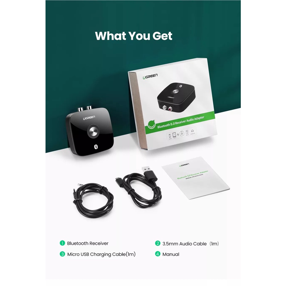 Bộ Thu Phát Nhạc Không Dây Hi-End UGREEN Bluetooth 5.0