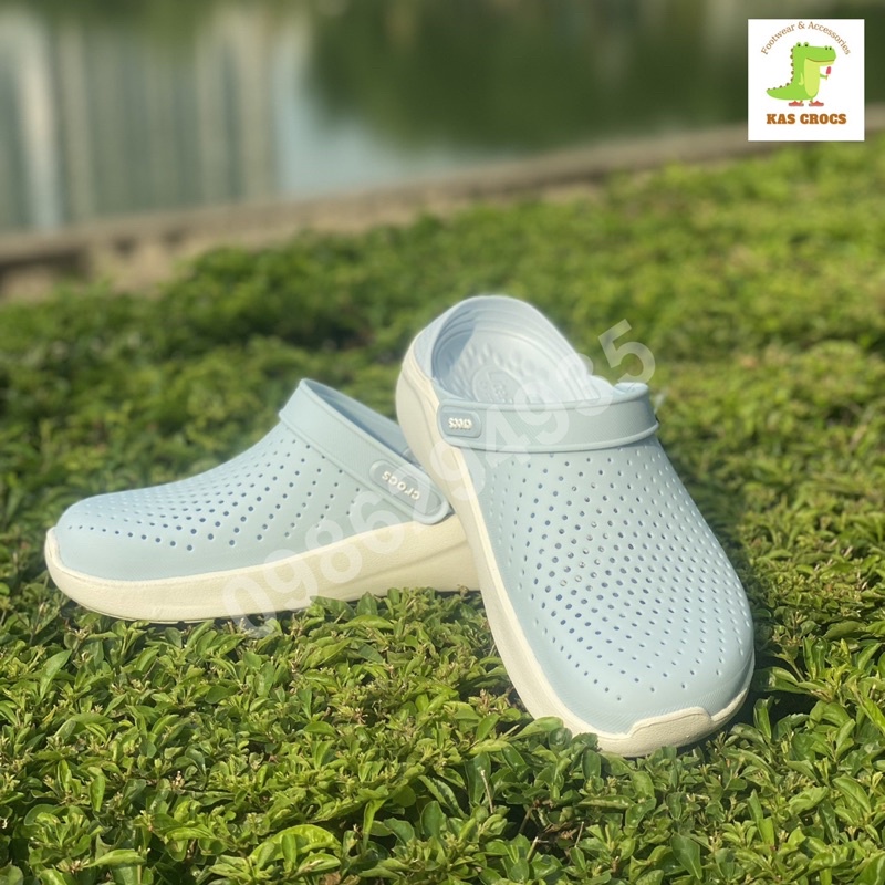Dép Cross Literide Nam Nữ màu XANH DA TRỜI đế xanh da trời, Hàng Việt Nam Xuất Khẩu full tag hãng