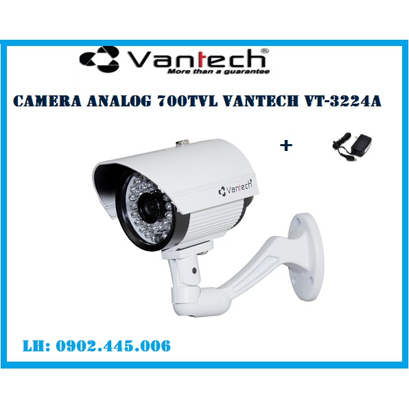Camera Analog 700TVL Vantech VT-3224A+NGUỒN