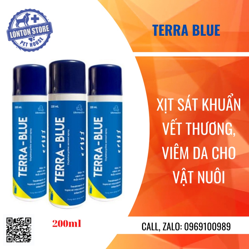 VEMEDIM Terra Blue - Xịt Xát Khuẩn Vết Thương, Vết Mổ Chống Viêm Da, Nhiễm Trùng Vết Thương- Lonton Store