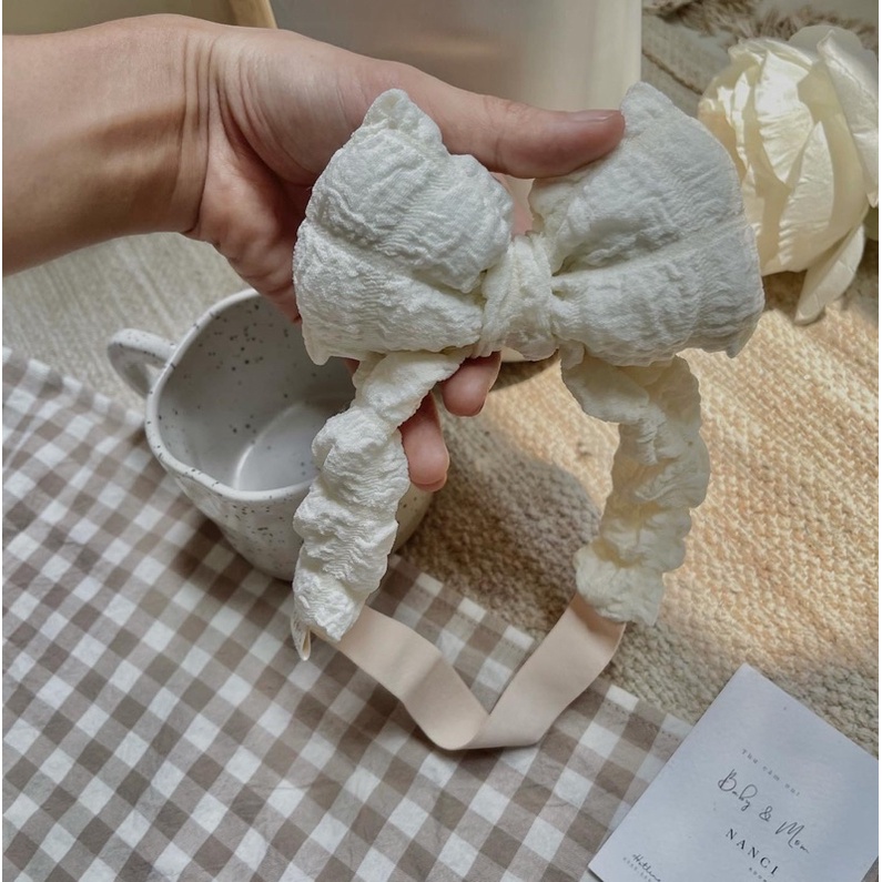 Băng đô nơ dựng em bé | Phụ kiện handmade Nanci
