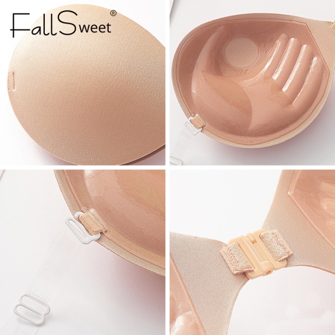 FallSweet Áo Ngực Không Dây Bằng Silicone Tự Dính Cho Nữ A B C D Cup