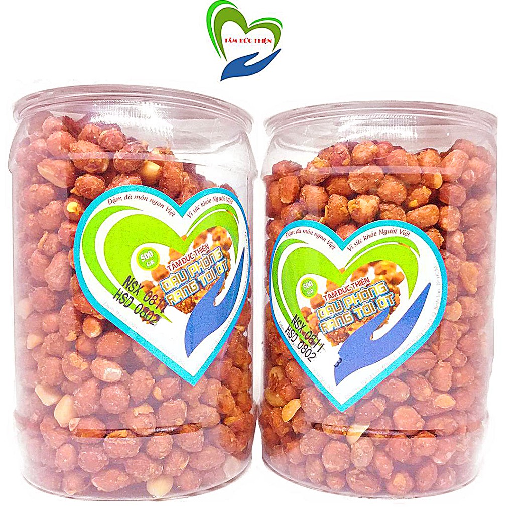 Combo 2 Hộp Đậu Phộng Rang Tỏi Ớt Tâm Đức Thiện(2 x 500GR)