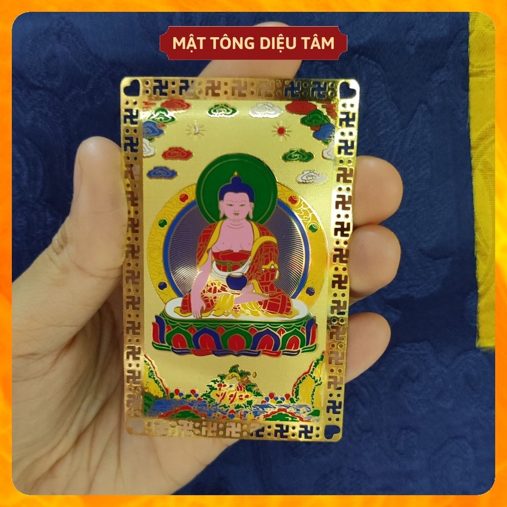 Miếng kinh tượng Phật Thích Ca - Thẻ bài Phật Mật Tông đã gia trì