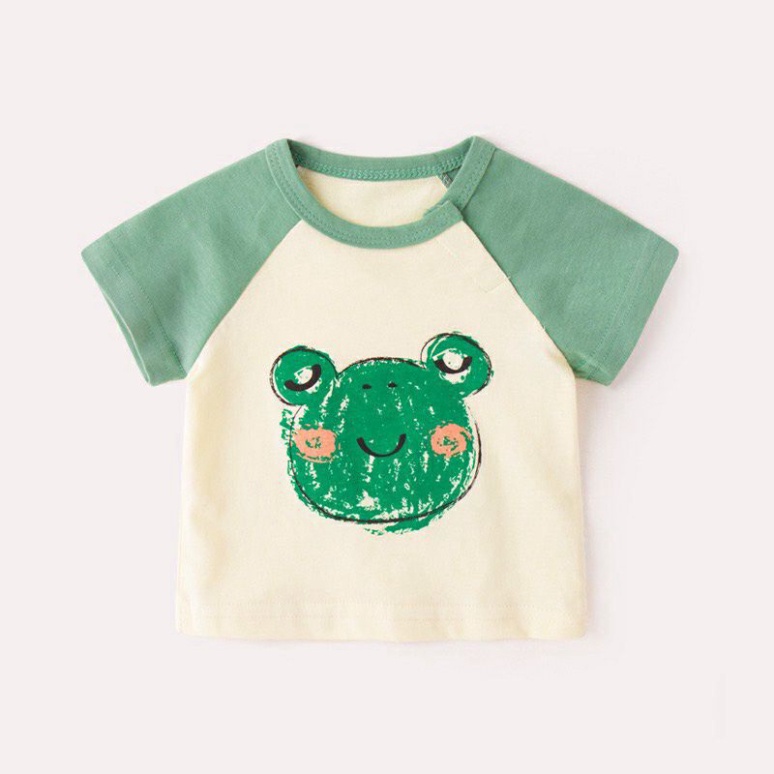 ÁO THUN CỘC TAY HOẠT HÌNH PHỐI MÀU CHO BÉ YÊU 8-18KG | VIDEO THẬT | SHOP BEECOW