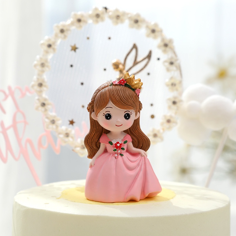 Phụ Kiện Trang Trí Bánh Kem Hình Công Chúa Hoàng Tử Hoạt Hình