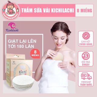 8 Miếng lót thấm sữa vải Kichi dùng nhiều lần có thể giặt được