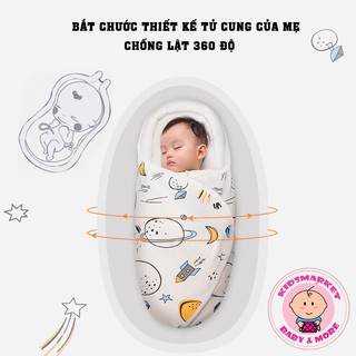 Quấn Kén Cao Cấp - Túi Ngủ Có Kèm Gối Chống Vẹo Méo Đầu Cho Bé