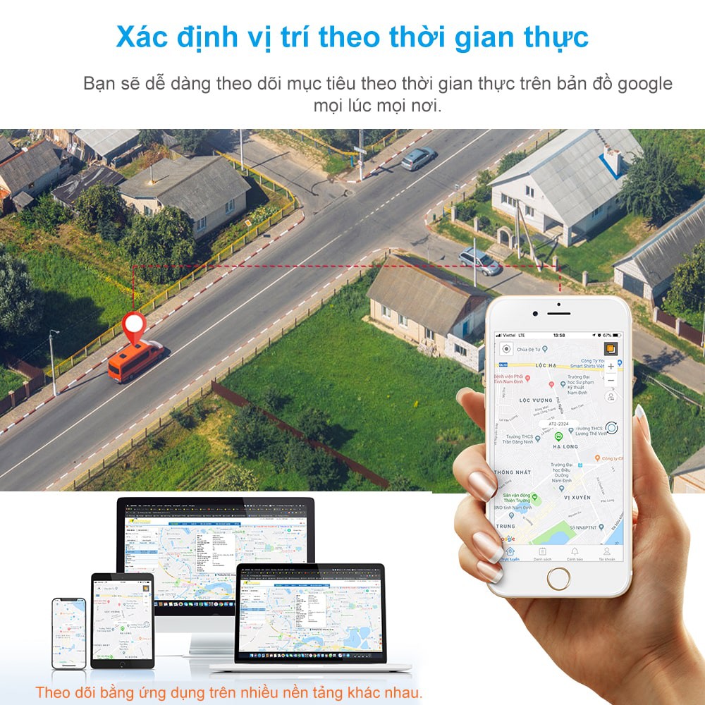 Thiết bị định vị xe máy, ô tô dùng pin không dây TR21 pin 10 đến 15 ngày bảo hành chính hãng 12 tháng