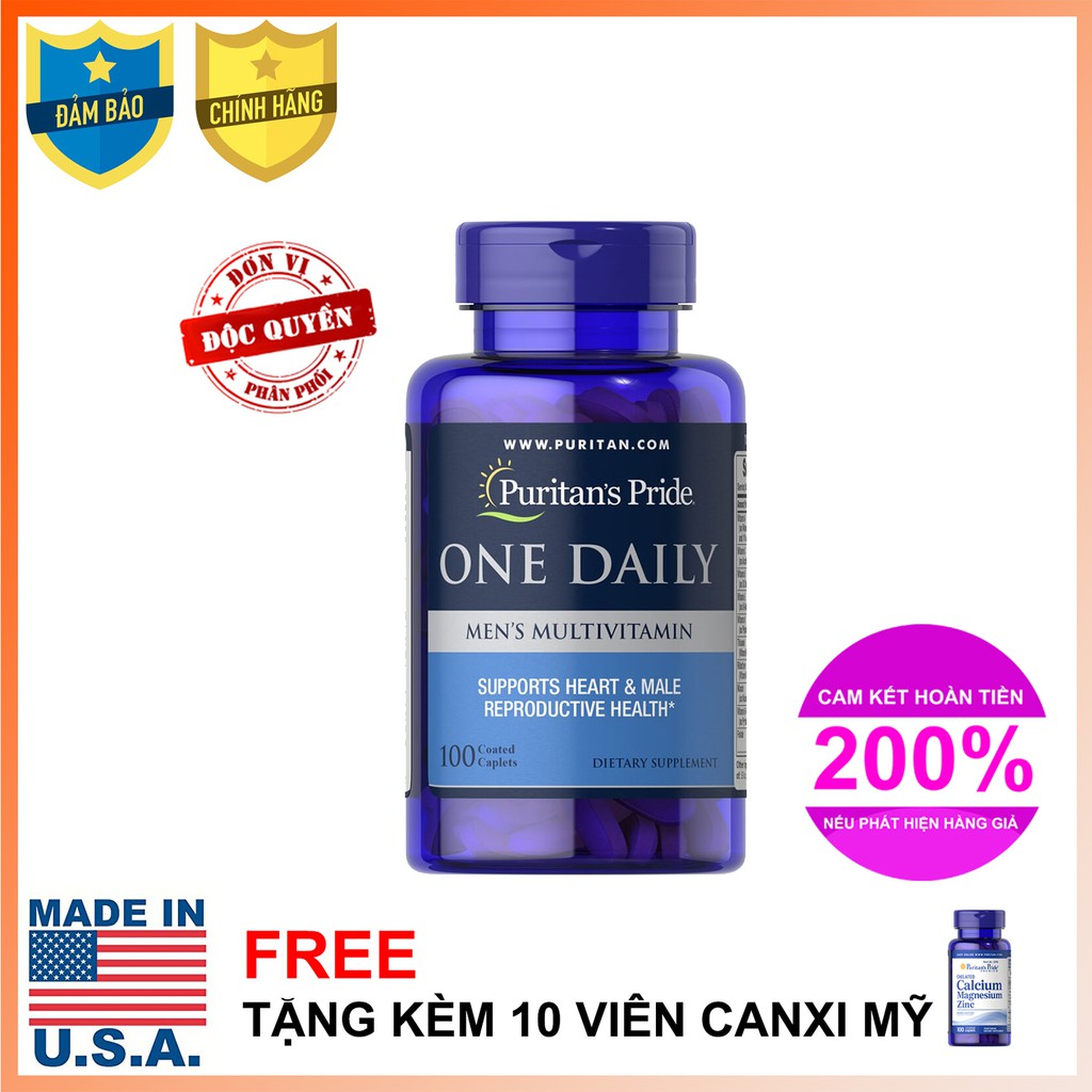 Tăng cường sức khỏe cho nam giới Vitamin và khoáng chất Puritan's Pride One Daily Men's Multivitamin 100viên