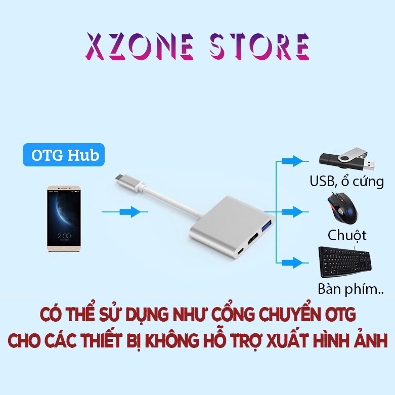 Cáp chuyển đổi Type C sang HDMI 4K  xuất hình ảnh màn hình, máy chiếu. hỗ trọ Samsumg DEX