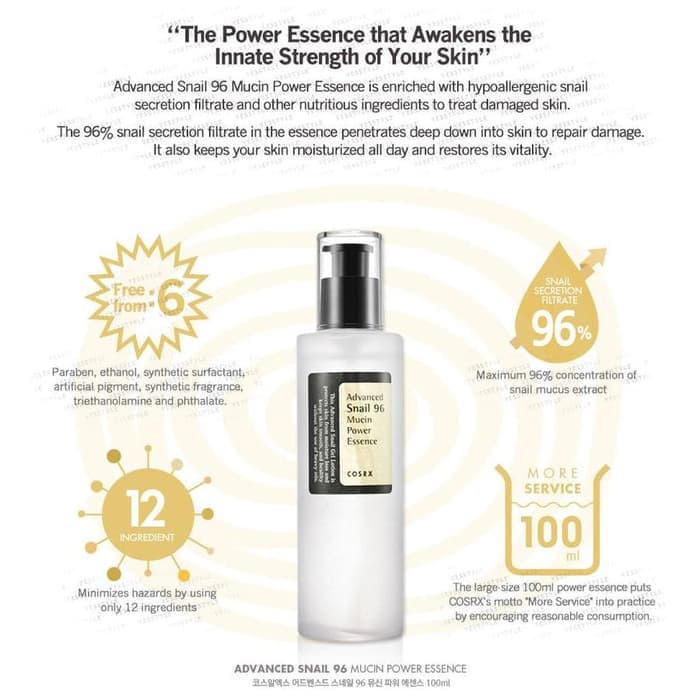 Tinh chất ốc sên dưỡng da Cosrx Advanced Snail 96 Mucin Power Essence 100ml - Ninishop