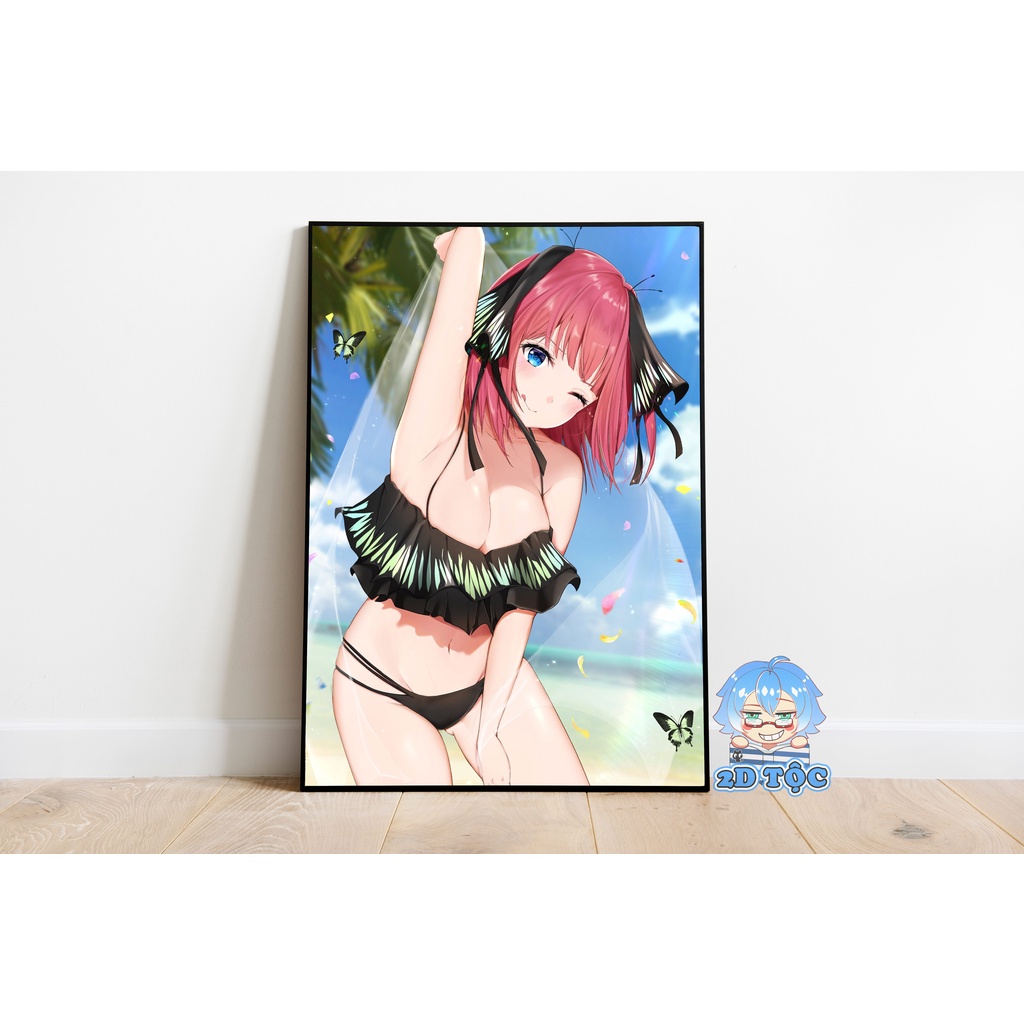 TRANH POSTER A3 DÁN TƯỜNG NAKANO NINO (7) ANIME NHÀ CÓ 5 NÀNG DÂU - 2D TỘC SHOP