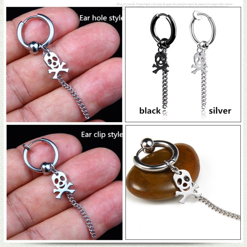 1 Khuyên Tai Thời Trang Nam Nữ Chất Liệu Thép Không Gỉ