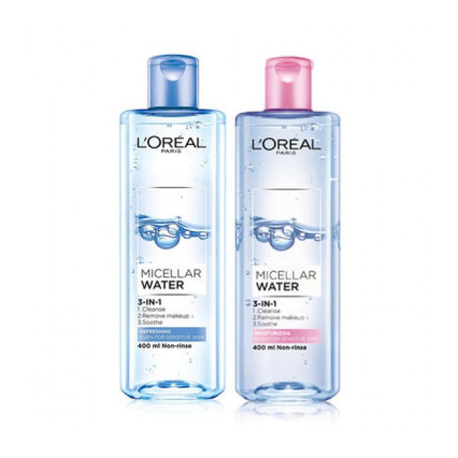 Nước tẩy trang Loreal - L'Oreal Paris 3-in-1 Micellar Water 400ml giúp đánh bay bụi bẩn từ sau bên trong lỗ chân lông