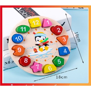 Đồng hồ gỗ xâu hạt phát triển tư duy cho bé