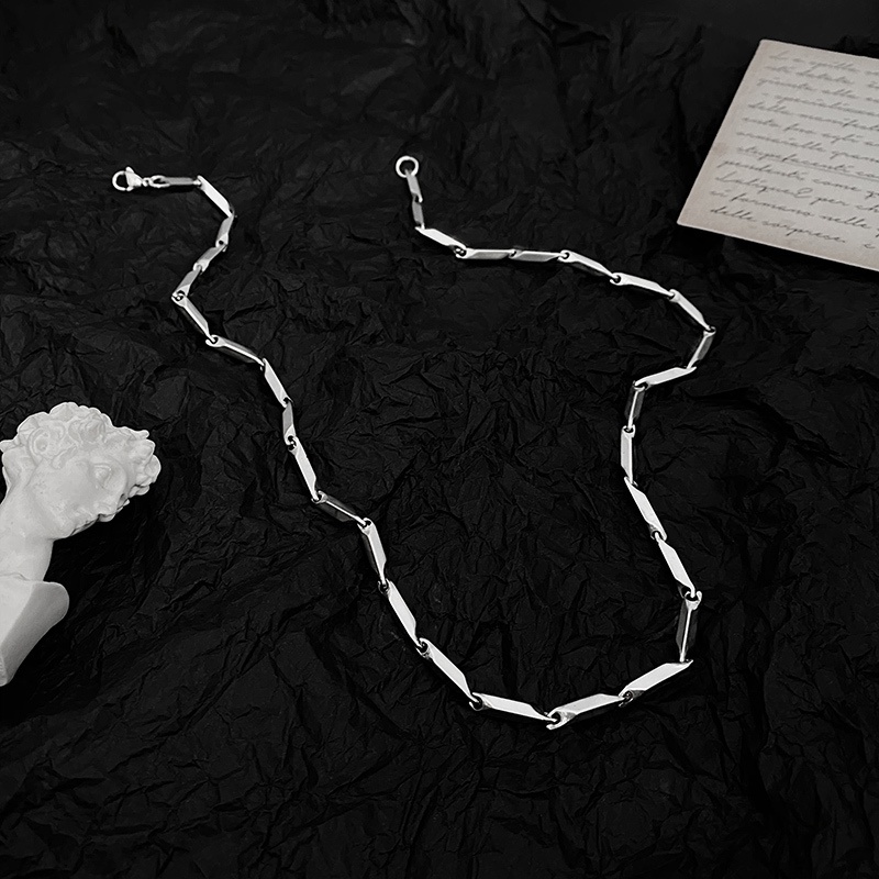 Vòng cổ Thép Titan Đính Kim Cương Phong Cách hip hop Đường Phố Cho Cặp Đôi