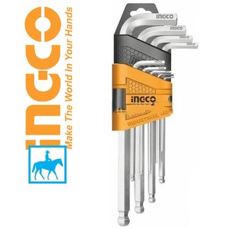 INGCO Bộ 9 Lục Giác Bi Lục Giác Bông CRV HHK12091