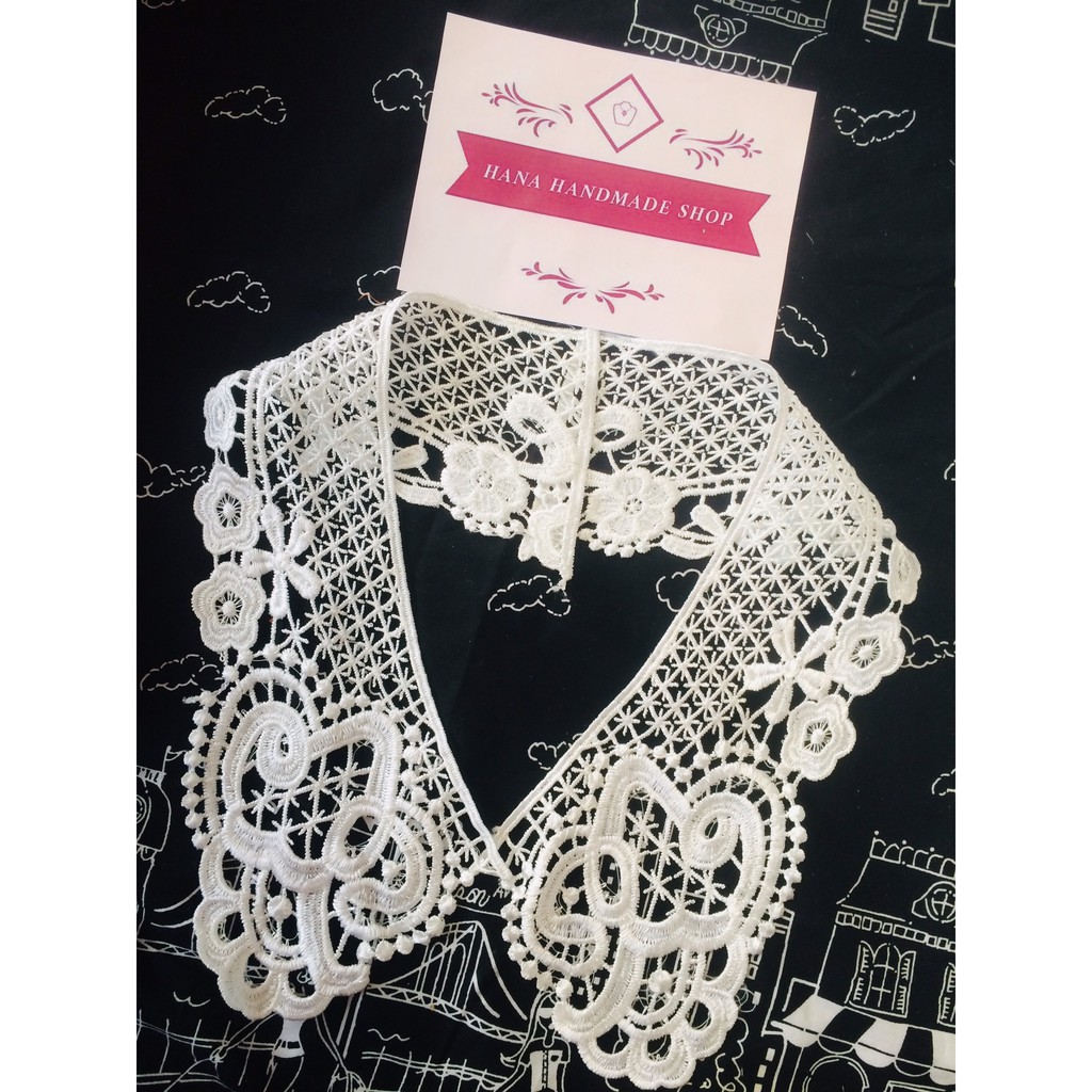 Cổ áo sen bằng ren chỉ, ren cotton | BigBuy360 - bigbuy360.vn