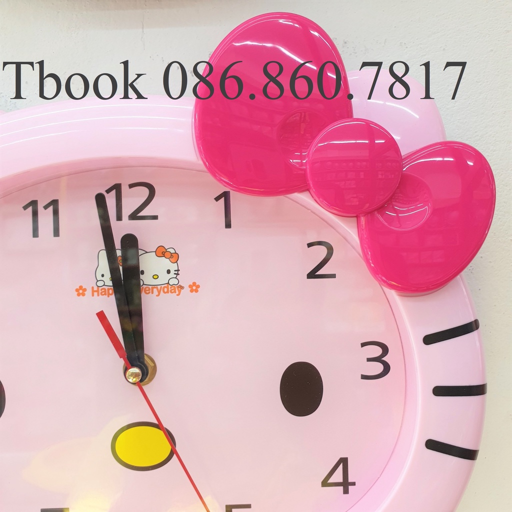 Đồng hồ treo tường Hello kitty màu hồng cho bé SS15237