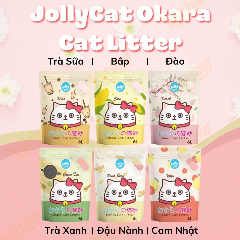 Cát Vệ Sinh Cho Mèo - Cát Vệ Sinh Đậu Nành Không Bụi Vón Nhanh JollyCat Tofu 6L