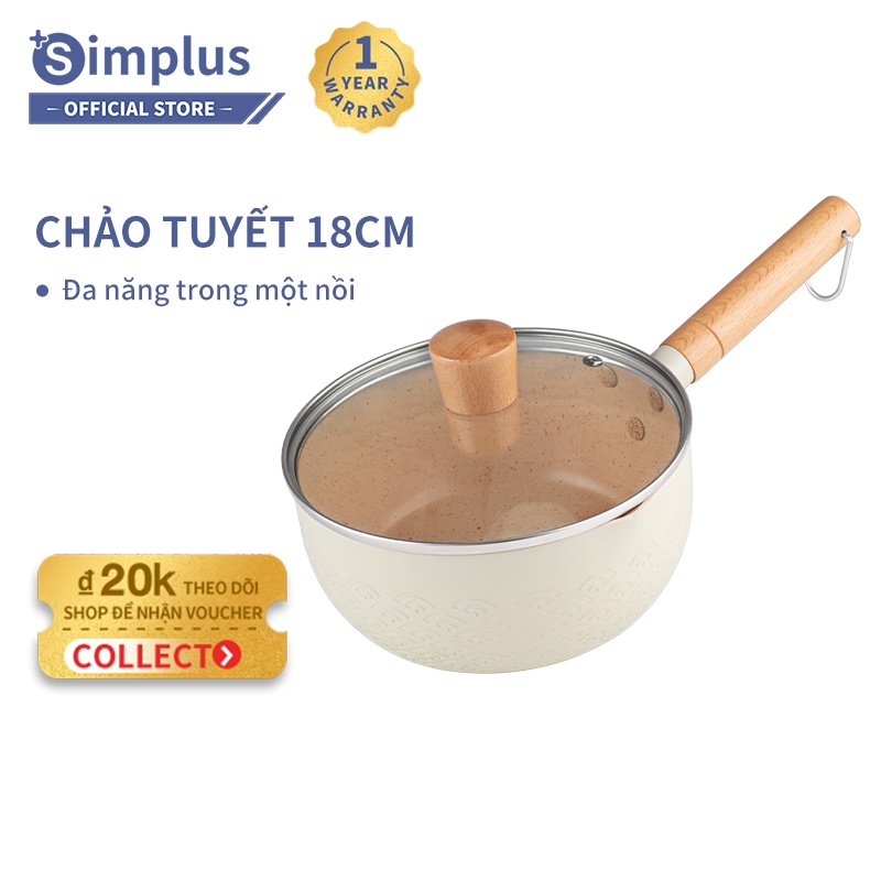 Nồi tuyết Simplus nồi nấu Nhật 18 / 20cm nồi sữa nồi bổ sung thức ăn cho bé dùng được cho 2-3 người