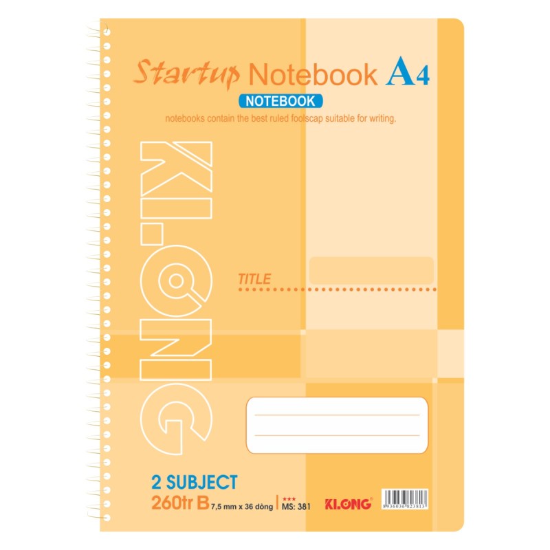 Sổ lò xo đơn A4 - 260 trang KLONG MS: 381