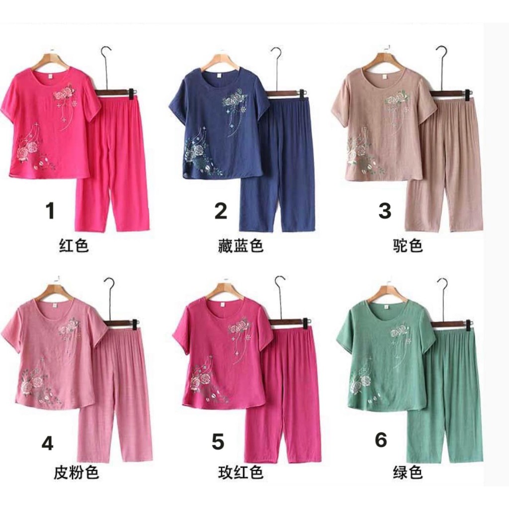 Bộ Đũi Mát Hoa Quảng Châu Cho Bà Và Mẹ