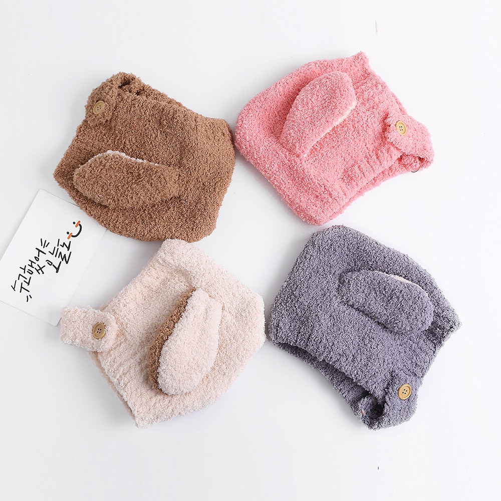 Mũ len lông cừu tai dài cho bé (1-5 tuổi), Mũ len xù giữ ấm mùa đông cho bé Thị Nắng Store