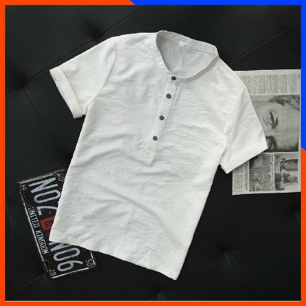 Áo Đũi Nam Cổ Tàu Cộc Tay Đẹp Vải Đẹp Co Giãn Phong Cách Hàn Quốc HOT TREND 2021 AD63 -  BLUE MENSWEAR | BigBuy360 - bigbuy360.vn