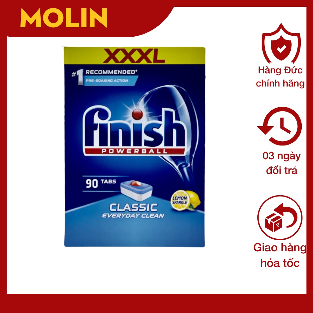 Viên rửa chén bát Finish Classic cho máy rửa bát 100 viên/hộp