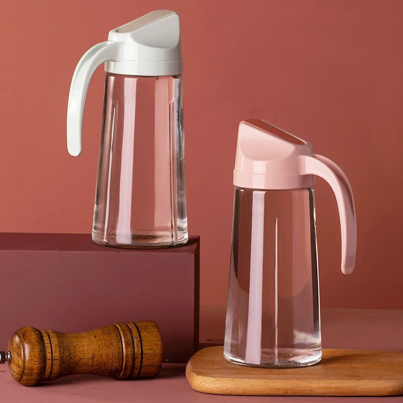 Chai đựng dầu ăn, bình đựng dầu ăn nước mắm xì dầu tự động đóng mở nắp màu Hồng