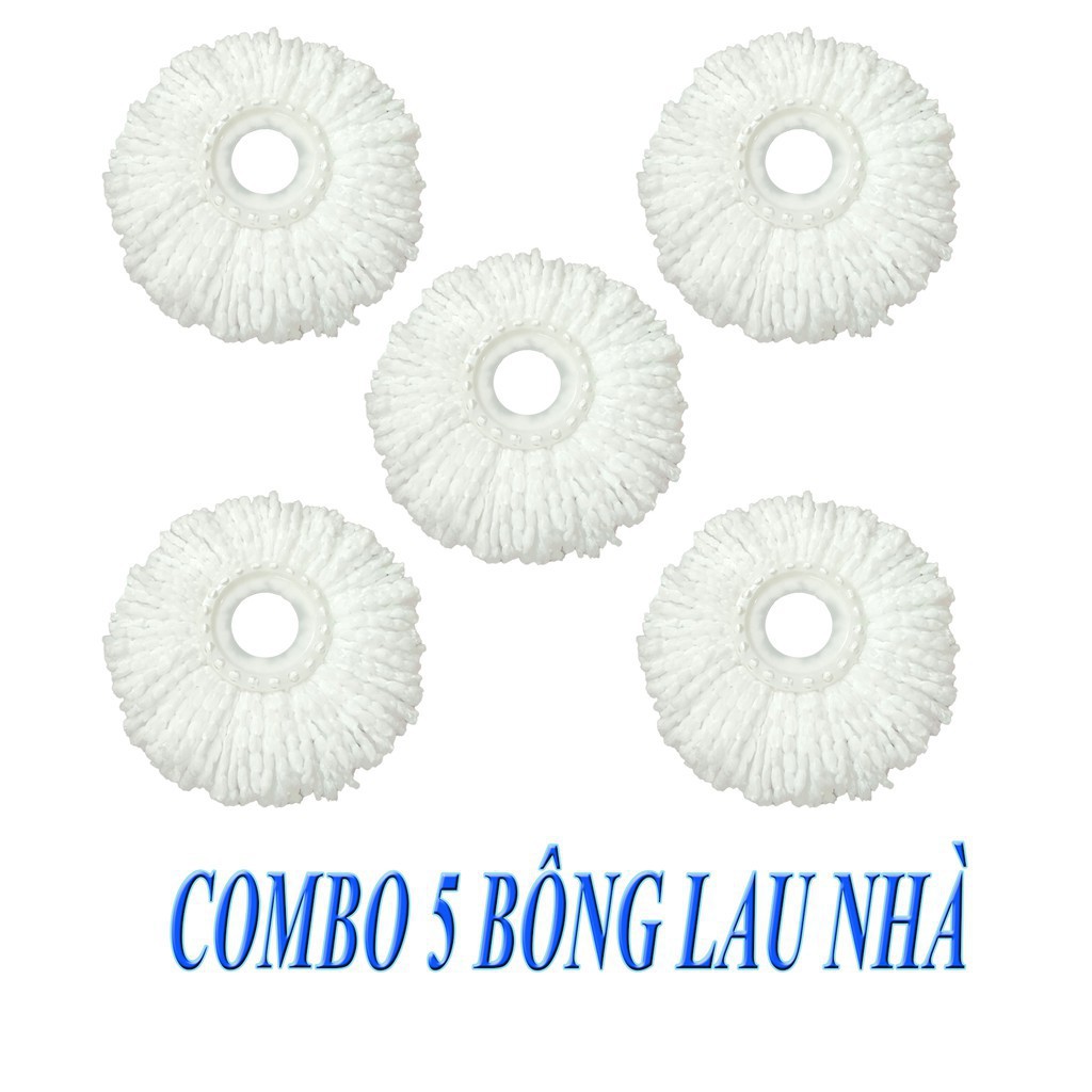 Combo 5 Bông Lau Nhà Sợi Microfibe Cao Cấp Màu Ngẫu Nhiên