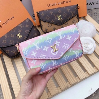 Túi đeo chéo in hoạ tiết lv tặng kèm túi mini