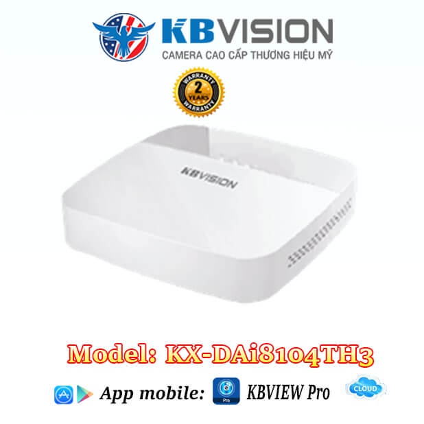 Đầu Ghi Hình4 Kênh Kbvision KX-DAi8104TH3 Chính Hãng, chuẫn 4 trong 1