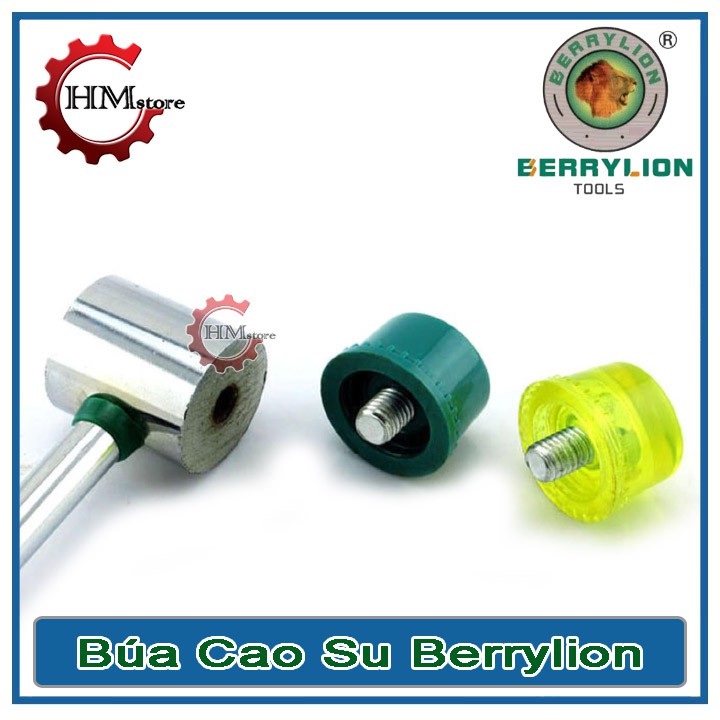 Búa cao su 2 đầu cán sắt Berrylion 30mm 35mm 40mm Búa đầu cao su