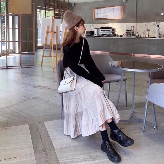 [ ORDER ] - Chân váy tầng xếp li nhung | BigBuy360 - bigbuy360.vn