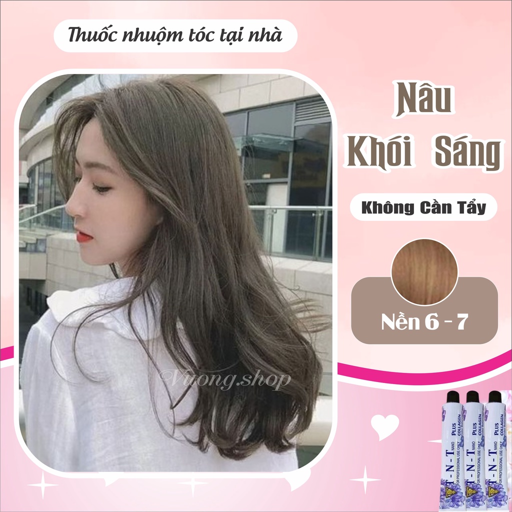 Thuốc Nhuộm Tóc Màu NÂU KHÓI SÁNG Không Tẩy, Nhuôm Tại Nhà| Vuonghair