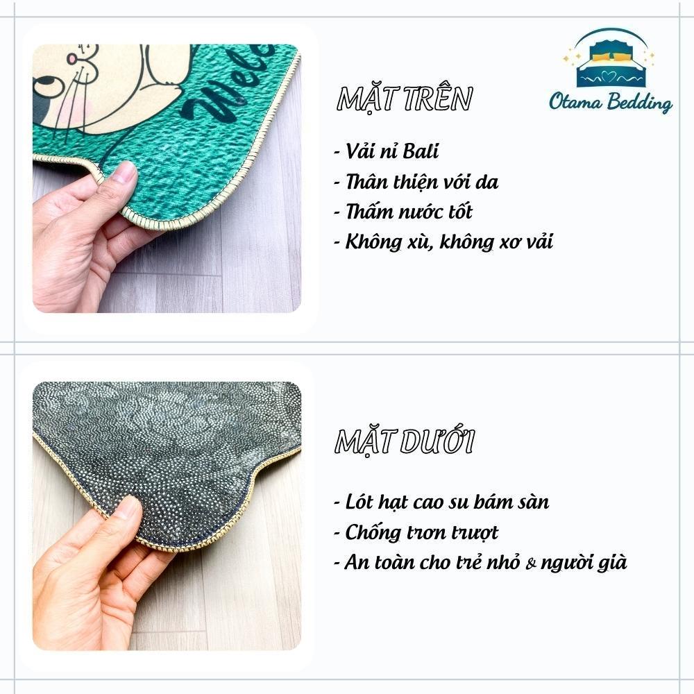 Thảm lau chân chùi chân Otama Bedding thảm nỉ lì bali phòng bếp phòng tắm chống trơn trượt cao cấp